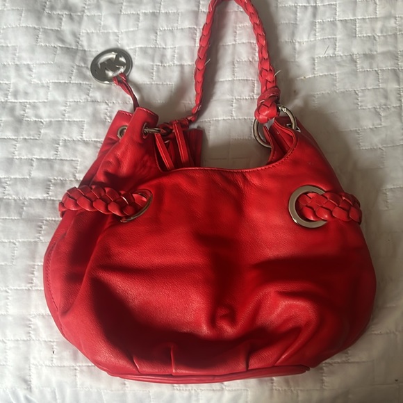 Bright red leather Michael Kors shoulder bag - Picture 4 of 4